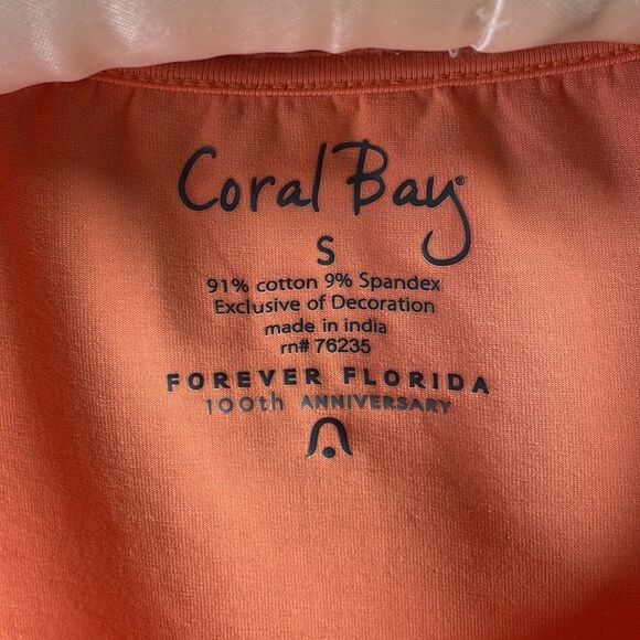 Coral Bay Ladies Scoop Neck Top, Size Small, Peach Color, Embellished Pineapple - Picture 5 of 7